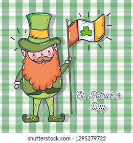 st patrick man with ireland flag celebration