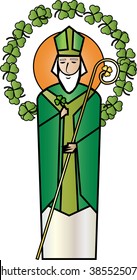 St Patrick, The Patron Saint Of Ireland. Simple Abstract Color Vector Illustration.