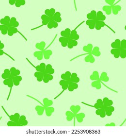 St Patrick pattern with shamrocks. Vector illustation.