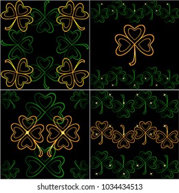 St. Patrick 's Day. 4 Background of tiles. patterns