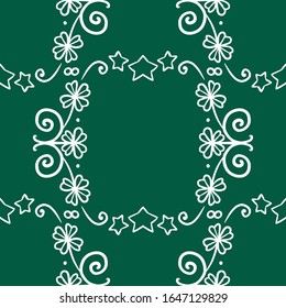 St. Patrick s day background in green colors. Seamless pattern. Vector illustration.