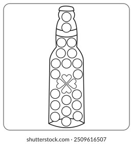  St. Patrick s day bottle dot marker  coloring and educational page 
