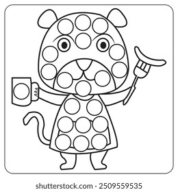 St. Patrick s day carton Characters dot art coloring page 