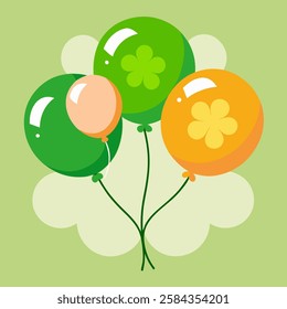 St. Patrick s Day Celebration Balloons. Vector St. Patrick s Day Balloons Celebration Background with Copy space. vector art.