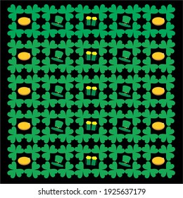 St Patrick s Day Clover pattern, Vector illustration of a shamrock