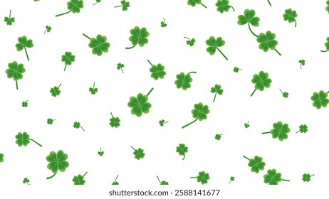 St Patrick s Day Clover pattern. Vector illustration for lucky spring design 