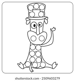 St. Patrick s day Giraffe dot art coloring page 
