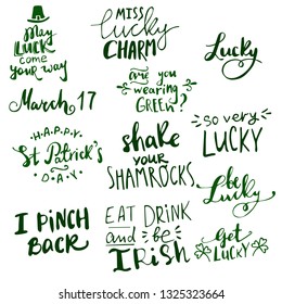St Patrick s day handwritten quotation poster vector