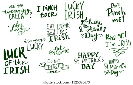 St Patrick s day handwritten quotation poster vector