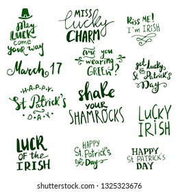 St Patrick s day handwritten quotation poster vector