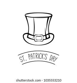 St. Patrick s Day hat. Vector illustration isolated on white background.