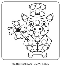 
St. Patrick s day pig dot marker activity page for toddler and preschooler