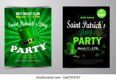 St. Patrick s Day poster set Vector illustration