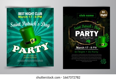 St. Patrick s Day poster set Vector illustration