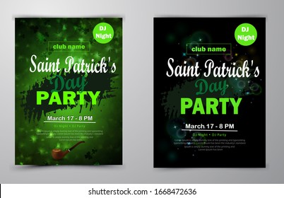 St. Patrick s Day poster set Vector illustration