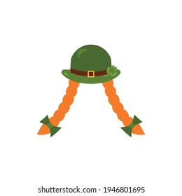 St. Patrick s Day poster. Leprechaun in a face mask. Vector illustration.