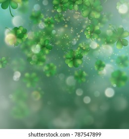 St. Patrick s Day shamrocks blur effect. And also includes EPS 10 vector
