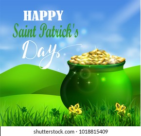 St. Patrick s Day symbol green pot