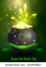 St. Patrick s Day symbol green pot