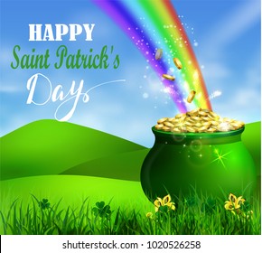 St. Patrick s Day symbol green pot