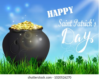 St. Patrick s Day symbol green pot