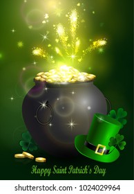 St. Patrick s Day symbol green pot