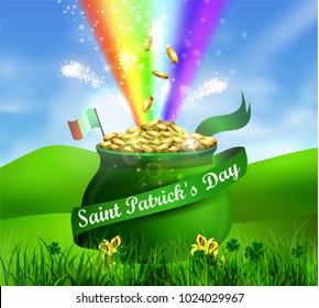 St. Patrick s Day symbol green pot
