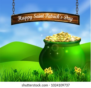 St. Patrick s Day symbol green pot