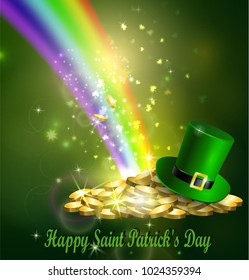 St. Patrick s Day symbol green hat and gold