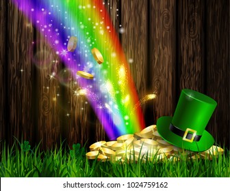 St. Patrick s Day symbol green hat and gold