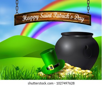 St. Patrick s Day symbol green pot