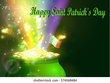 St. Patrick s Day symbol green pot