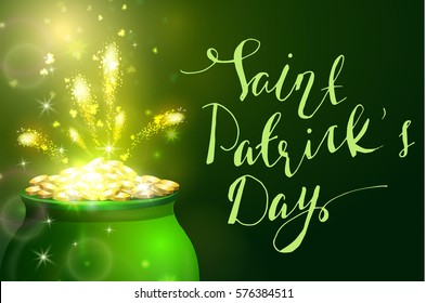 St. Patrick s Day symbol green pot
