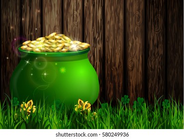 St. Patrick s Day symbol green pot