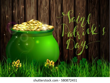 St. Patrick s Day symbol green pot