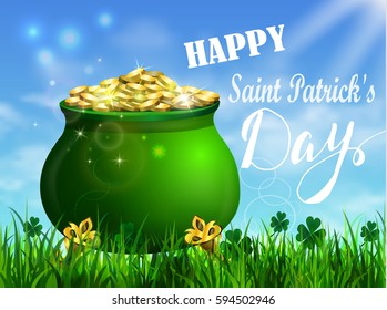 St. Patrick s Day symbol green pot