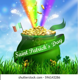 St. Patrick s Day symbol green pot