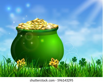 St. Patrick s Day symbol green pot