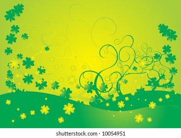 St. Patrick shamrock abstract magic garden
