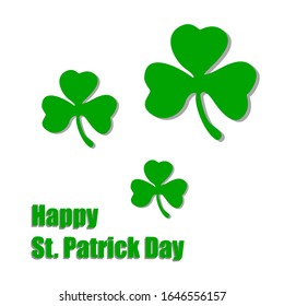 St. Patrick shamrock con texto verde. Ilustración del vector