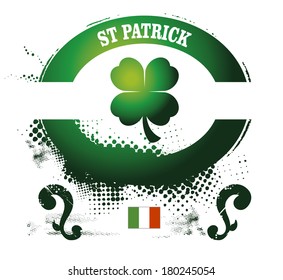 st patrick shield with cloverleaf