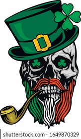 st. Patrick skull, grunge vintage design t shirts