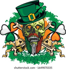 st. Patrick skull, diseño cosmético en pantalones