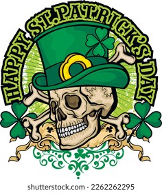 st. Patrick skull, grunge vintage design t shirts