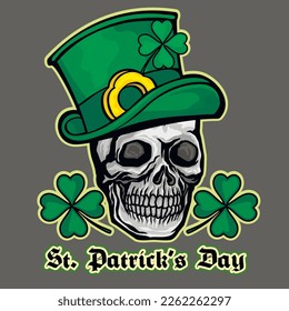 st. Patrick skull, camisetas de diseño de cosecha de grunge