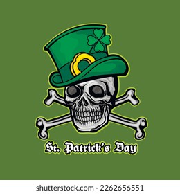 st. Patrick skull, grunge vintage design t shirts