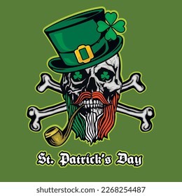 st. Patrick skull, grunge vintage design t shirts