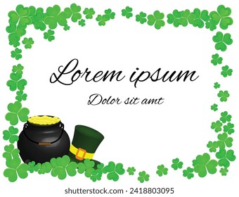 St. Patrick_s Day Frame with Shamrock. National holidays concept vector art