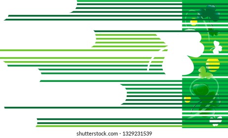 St. Patrick's Abstraction. With a clover image.