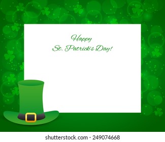 St Patrick's background with card and hat